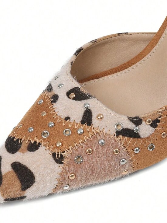 Apricot Sexy Women's Pointed Toe Slip-On Stiletto Heels - Picture 8 of 9